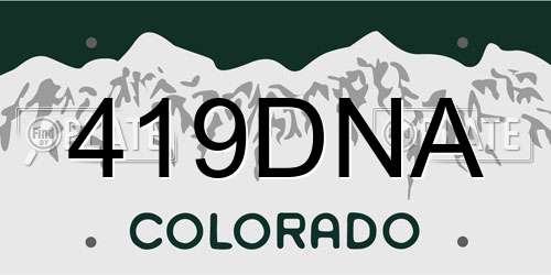419DNA Colorado License Plate