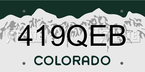 419QEB Colorado License Plate
