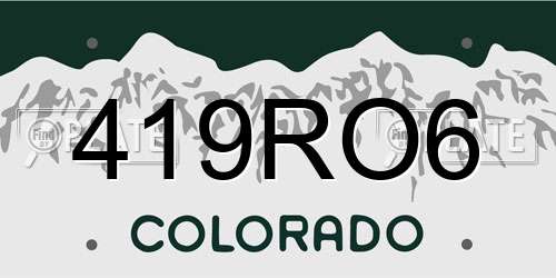 419RO6 Colorado License Plate