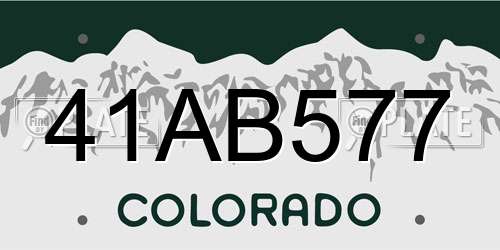 41AB577 Colorado License Plate