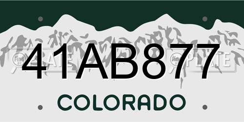 41AB877 Colorado License Plate