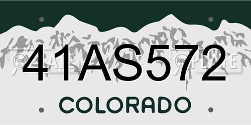 41AS572 Colorado License Plate