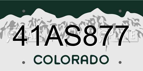 41AS877 Colorado License Plate