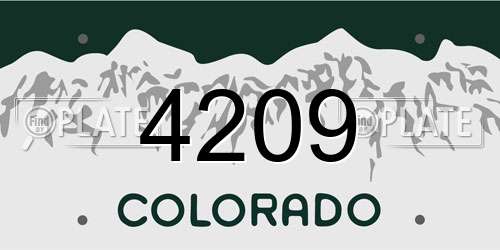 4209 Colorado License Plate
