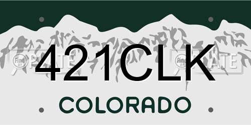 421CLK Colorado License Plate