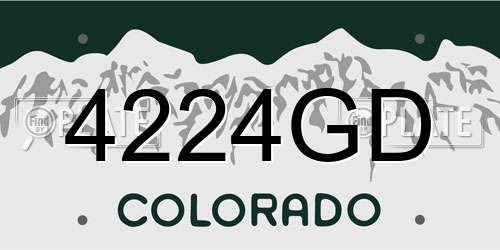 4224GD Colorado License Plate