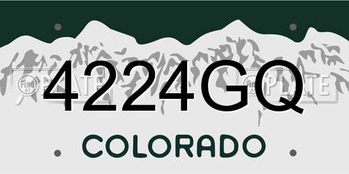 4224GQ Colorado License Plate