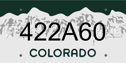 422A60 Colorado License Plate