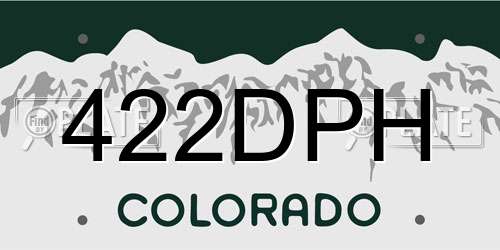 422DPH Colorado License Plate