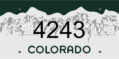 4243 Colorado License Plate