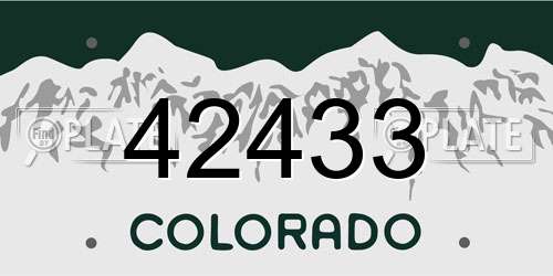 42433 Colorado License Plate
