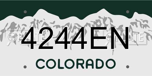 4244EN Colorado License Plate