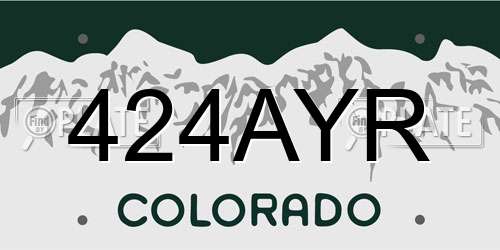 424AYR Colorado License Plate