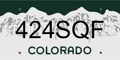 424SQF Colorado License Plate