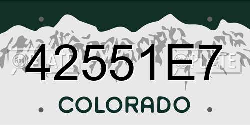 42551E7 Colorado License Plate
