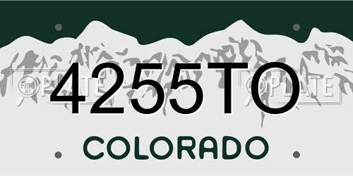 4255TO Colorado License Plate