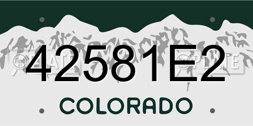 42581E2 Colorado License Plate