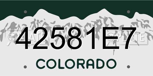 42581E7 Colorado License Plate