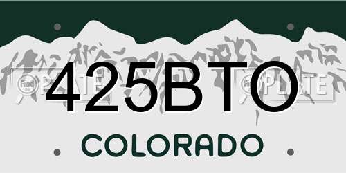 425BTO Colorado License Plate