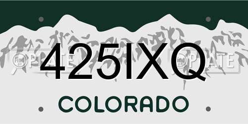 425IXQ Colorado License Plate