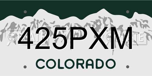 425PXM Colorado License Plate