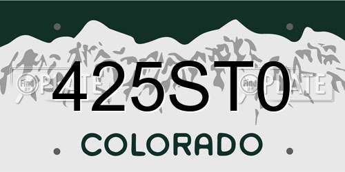 425ST0 Colorado License Plate