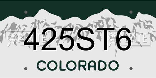 425ST6 Colorado License Plate