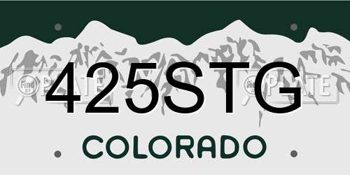 425STG Colorado License Plate