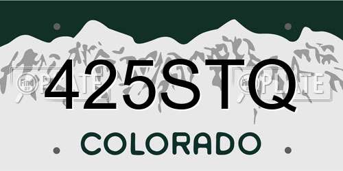 425STQ Colorado License Plate