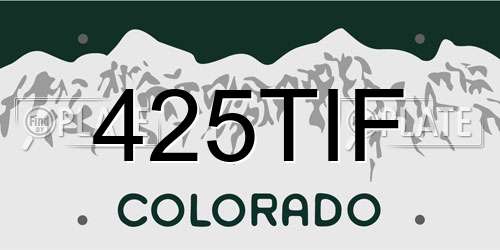 425TIF Colorado License Plate