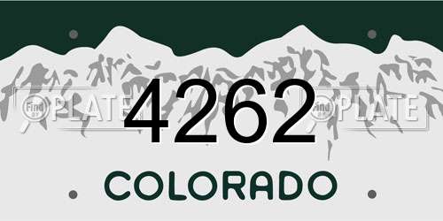 4262 Colorado License Plate