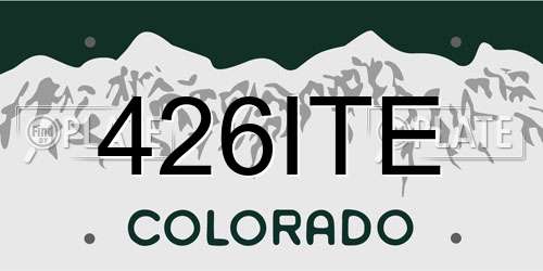 426ITE Colorado License Plate