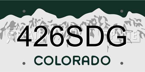 426SDG Colorado License Plate