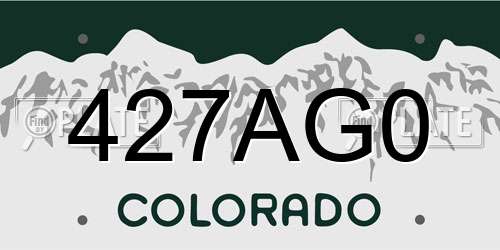 427AG0 Colorado License Plate