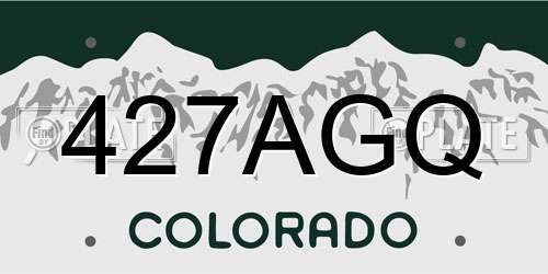 427AGQ Colorado License Plate