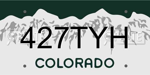 427TYH Colorado License Plate