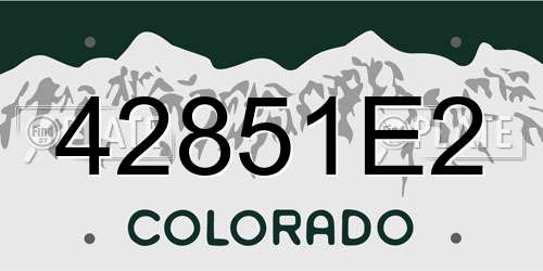 42851E2 Colorado License Plate