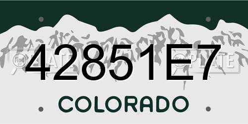 42851E7 Colorado License Plate