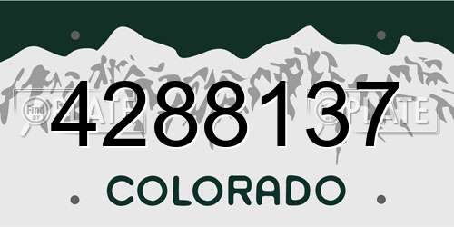 4288137 Colorado License Plate