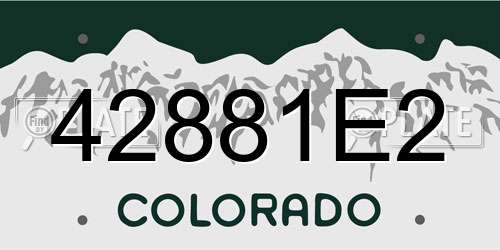 42881E2 Colorado License Plate