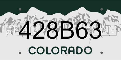 428B63 Colorado License Plate
