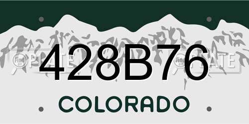 428B76 Colorado License Plate
