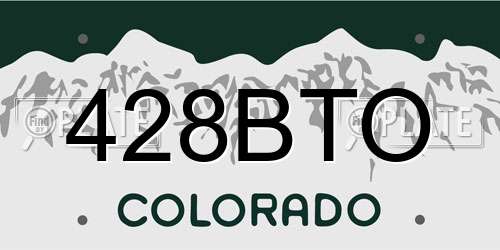 428BTO Colorado License Plate