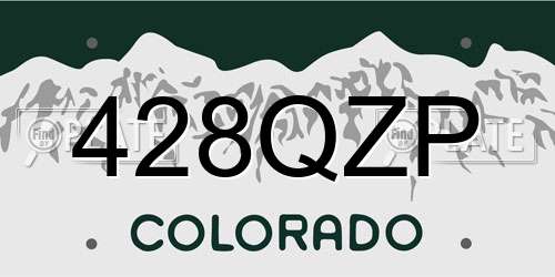 428QZP Colorado License Plate