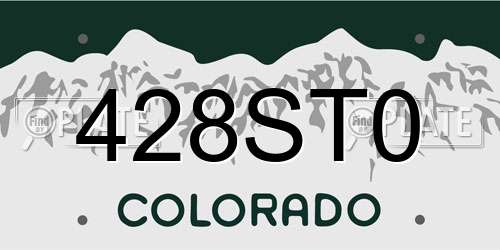 428ST0 Colorado License Plate