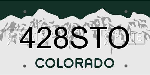428STO Colorado License Plate