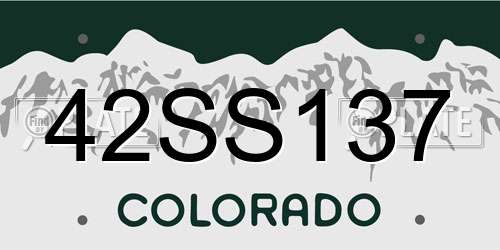 42SS137 Colorado License Plate