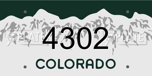 4302 Colorado License Plate
