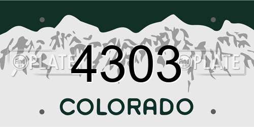 4303 Colorado License Plate
