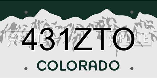 431ZTO Colorado License Plate